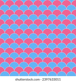 Blue and pink shade fish scales pattern. fish scales pattern. fish scales seamless pattern. Decorative elements, clothing, paper wrapping, bathroom tiles, wall tiles, backdrop, background.