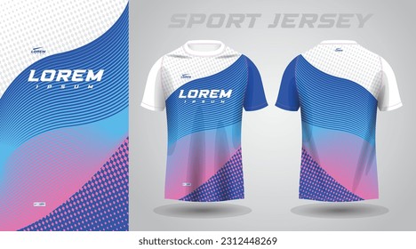 blue pink shirt soccer football sport jersey template design mockup