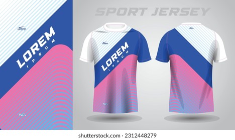 blue pink shirt soccer football sport jersey template design mockup