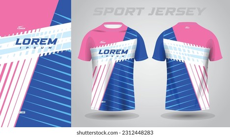 maqueta de diseño de jersey de fútbol deportivo de camiseta rosa azul