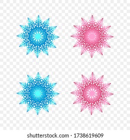 Blue and Pink Snowflakes Vector

