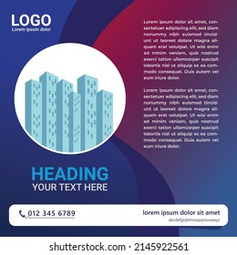 Blue and Pink Social Media Post Template Vector
