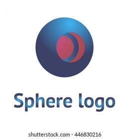 Blue and pink sphere logo