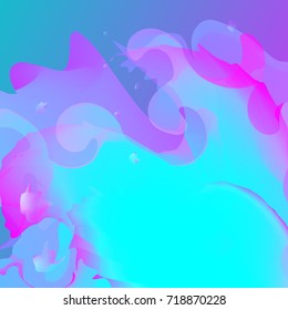 blue and pink splash wave liquid effect on the color background vector illustration