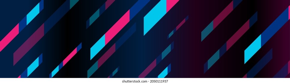 Blue and pink stripes geometric minimal abstract background. Vector banner design