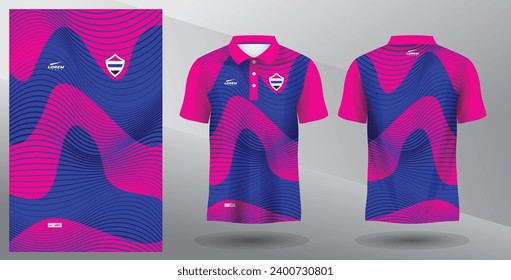 blue and pink sublimation polo sport jersey design