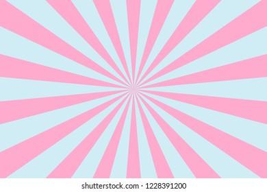 Blue And Pink Sunburst Pattern Abstract Background. Ray. Radial. Vector Illustration
