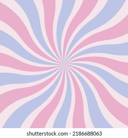 Blue and pink sunburst pattern. Radial beams rotate. Abstract. Retro. Vintage. Vector illustration of swirl stripes.