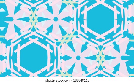 Blue and pink symmetrical seamless background pattern