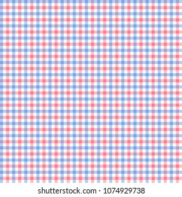 Blue and pink tartan plaid fabric seamless pattern, vector