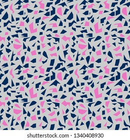 blue and pink terrazzo on a gray background