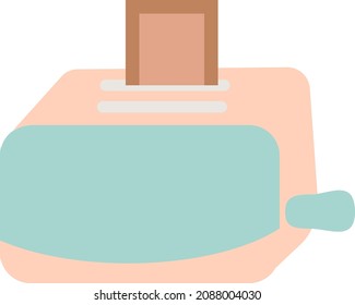 Blue and pink toaster, illustration, vector, on a white background.
