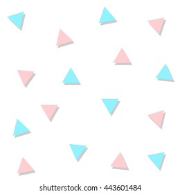 Blue Pink Triangle Abstract White Background Vector Illustration