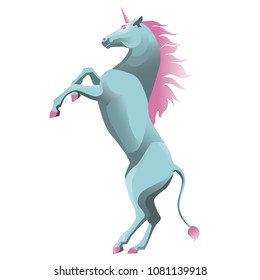 blue and pink unicorn