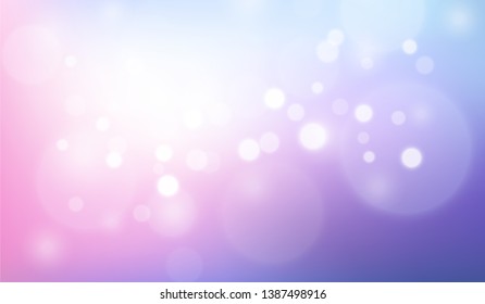 Blue pink and violet gradient backdrop with bokeh effect. Abstract spring natural blurred background. Floral concept for your graphic design, banner, wallpaper or poster