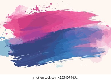 Blue and pink watercolor background brush strokes.