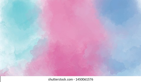 Blue and pink watercolor background for your design, watercolor background concept, vector.
