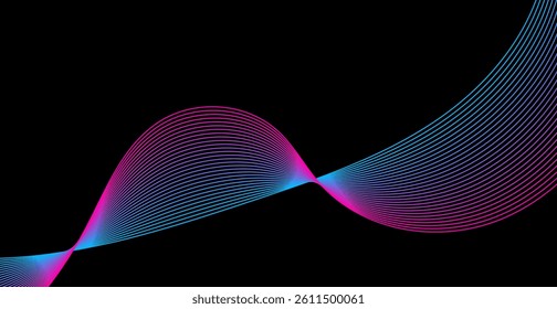 Blue and pink wave line pattern background. Modern wallpaper. Abstract business banner. Vector illustration