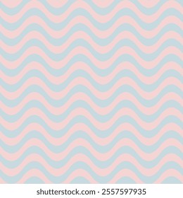 blue and pink waves. retro stylish texture. repetitive background. vector seamless pattern. fabric swatch. wrapping paper. continuous design template for textile, home decor, linen