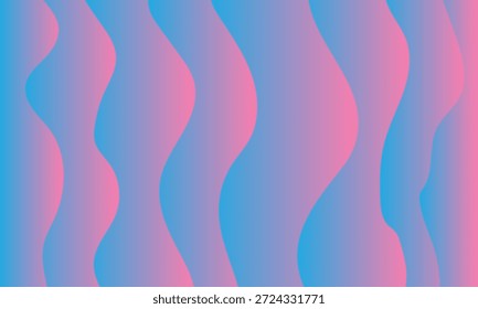 Fundo de gradiente ondulado azul e rosa com curvas suaves abstratas 