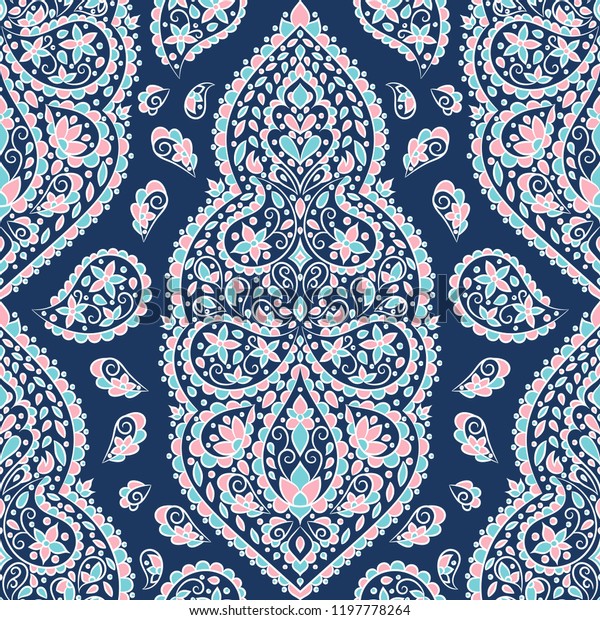 Blue Pink White Floral Seamless Pattern Stock Vector (Royalty Free ...