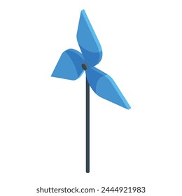 Vector isométrico azul del molinillo. veleta de Clima. Flecha del cielo