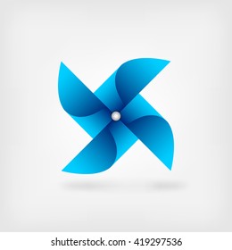 blue pinwheel symbol. vector illustration - eps 10