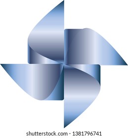 Blue pinwheel vector on white