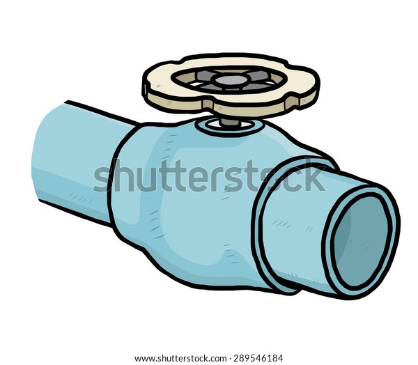 Blue Pipe Valve Cartoon Vector Illustration Stock Vector (royalty Free 