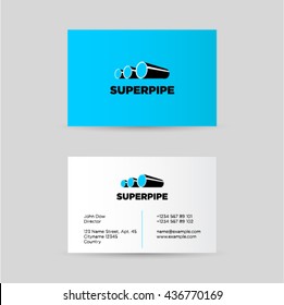 Blue pipes Logo & Branding Identity. Corporate vector logo design template Isolated on blue white background. 