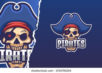 Blue Pirate E-sport Logo Template