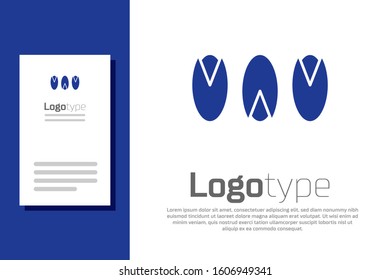 Blue Pistachio nuts icon isolated on white background. Logo design template element. Vector Illustration