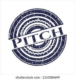 Blue Pitch distress grunge seal