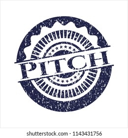 Blue Pitch distressed grunge seal