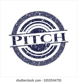Blue Pitch distressed rubber stamp with grunge texture