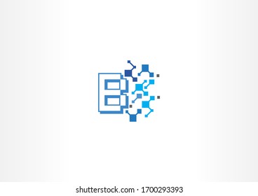 Blue Pixel B Letter Vector Technology Stock Vector (Royalty Free ...