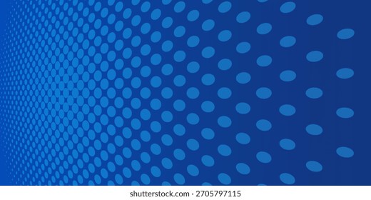Blauer Pixelhintergrund. Abstraktes digitales Muster mit quadratischen Elementen. Futuristisches gepunktetes Netz mit Farbverlauf-Effekt. Geometrisches minimales digitales Design. Moderne Vektorgrafik.