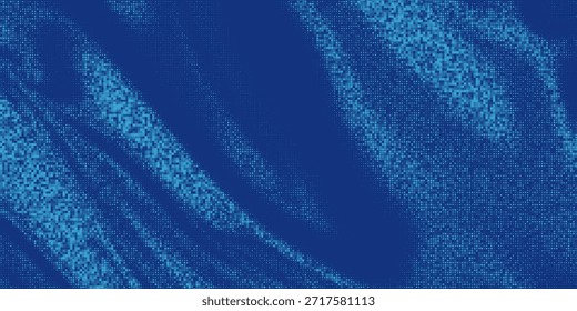 Fondo de píxeles azules. Abstractas patrón digital con cuadrícula cuadrada de Elementos. Malla punteada futurista con efecto degradado. Diseño digital geométrico mínimo. Ilustración vectorial moderna.