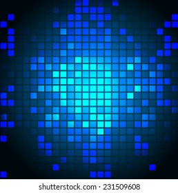 blue pixel background, Abstract vector background for computer graphic and technology. 