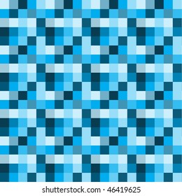 Blue pixel background - seamless pattern.