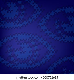 Blue pixel eyes background with light