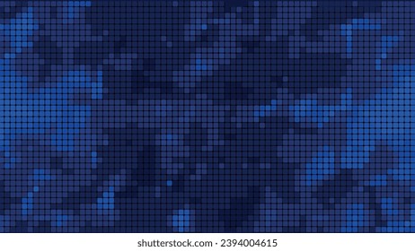 Blue pixel gradient background. Mosaic with background color change. Blue square background. Wallpaper pixels, squares, mosaic, blue, gradient. Vector illustration.