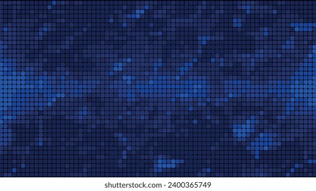 Blue pixel gradient background. Mosaic with background color change. Blue square background. Wallpaper pixels, squares, mosaic, blue, gradient. Vector