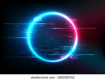 Blue Pixel Pink Digital Abstract Technology with grid