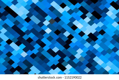 Blue pixel poster. Banner black and blue squares mosaic. Abstract dark blue  background pattern for design. Aqua halftone effect. Abstract grunge textures. Vector illustration eps10.