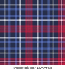 Blue pixel texture plaid seamless pattern. Vector illustration.