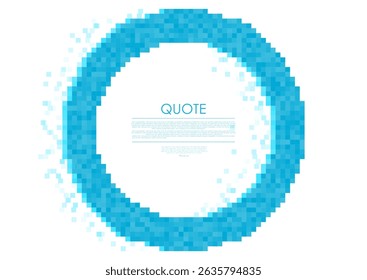 Fundo geométrico abstrato mínimo do círculo pixelizado azul. Design vetorial de pixel-art