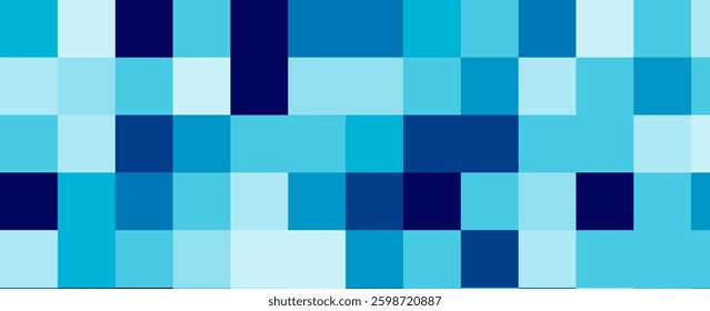 Blue pixelated mosaic background with various shades of blue, creating a modern and tech-inspired design. Ideal for digital, futuristic, and data-related themes.