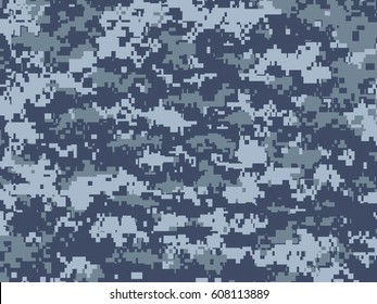 Blue pixels camouflage
