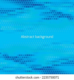 Blue pixels, mosaic abstract background